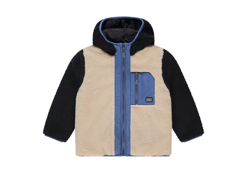 STAINS AND STORIES Stains and Stories boys winter teddy jacket reversible night
