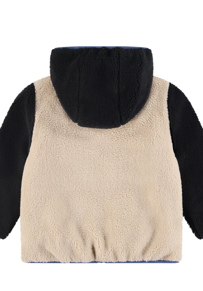 Stains and Stories boys winter teddy jacket reversible night