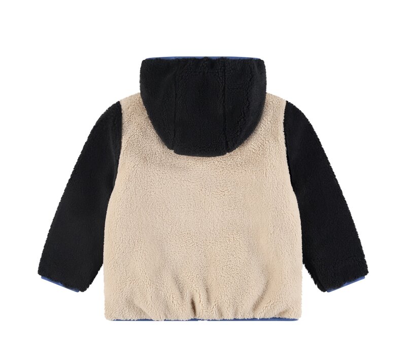 Stains and Stories boys winter teddy jacket reversible night