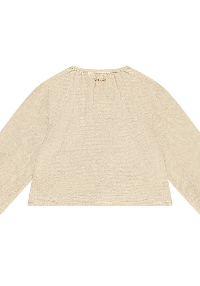 Stains and Stories girls blouse long sleeve cream