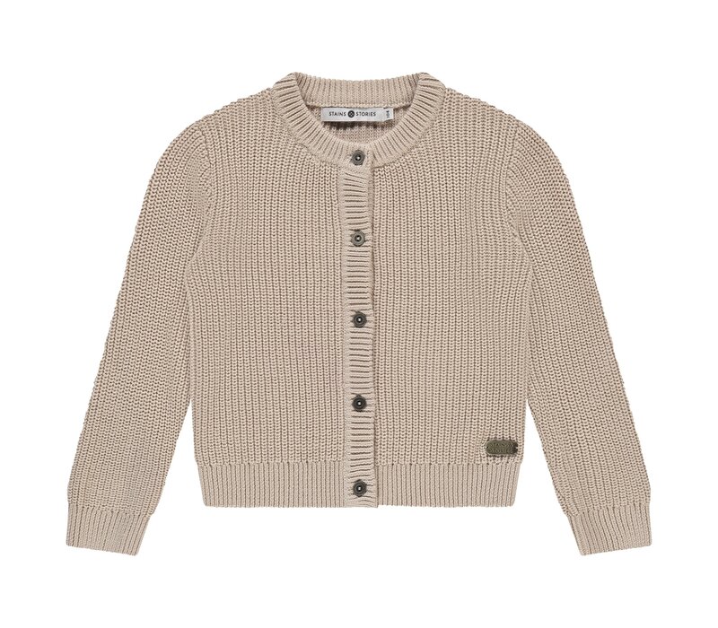 Stains and Stories girls cardigan beige
