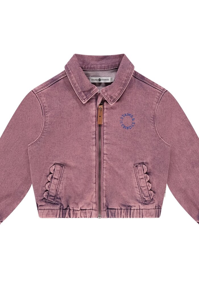 Stains and Stories girls colored denim jacket purple
