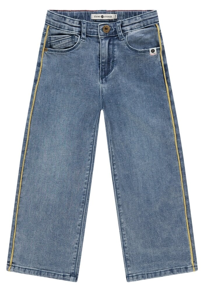 Stains and Stories girls denim wide leg blue denim