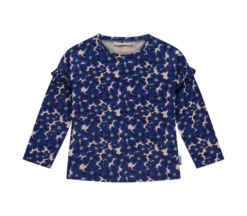 Stains and Stories girls t-shirt long sleeve cobalt
