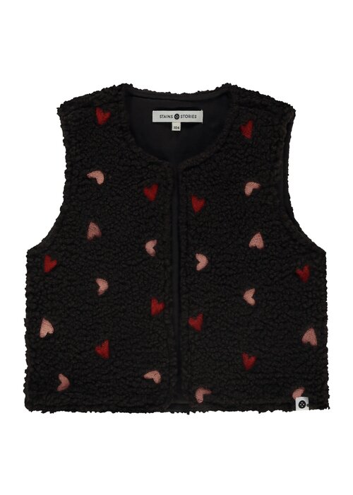 STAINS AND STORIES Stains and Stories girls teddy gilet Blackboard