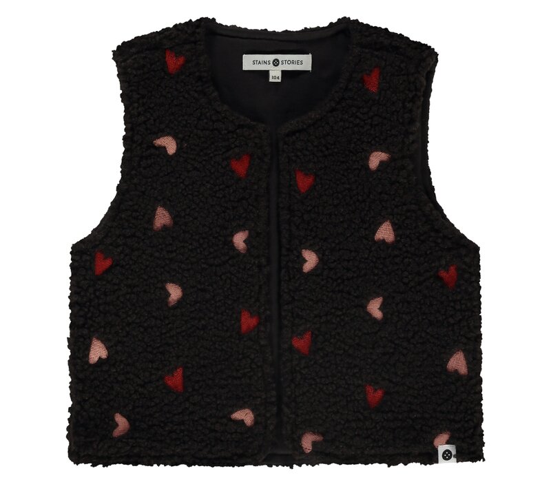 Stains and Stories girls teddy gilet Blackboard