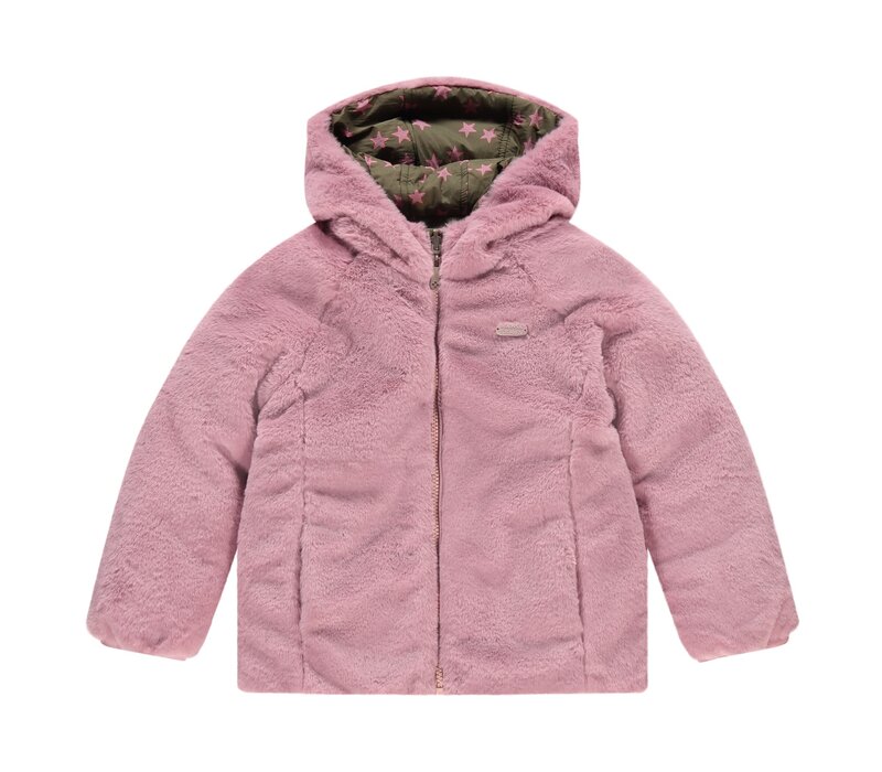 Stains and Stories girls winter jacket reversible moss