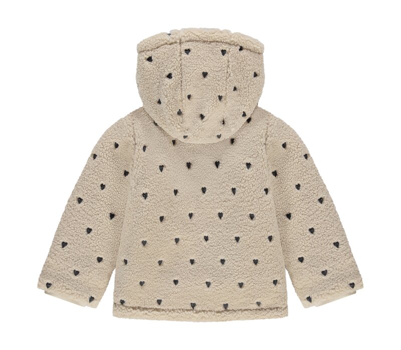 Stains and Stories girls winter teddy jacket beige