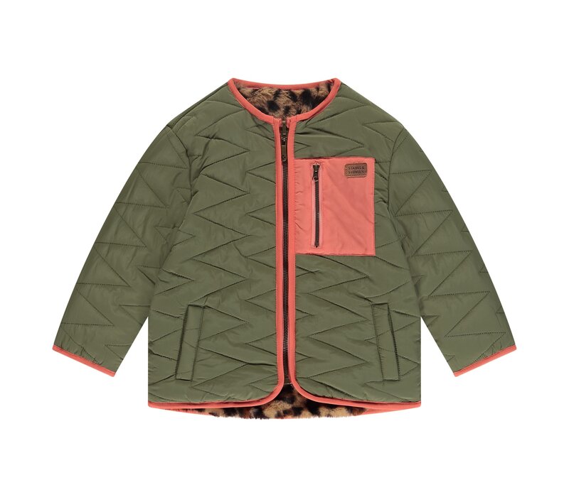 Stains and Stories girls winter jacket reversible mosss