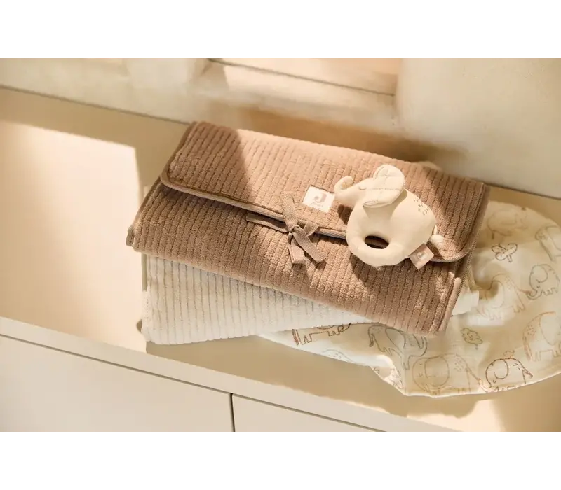 Jollein Verschoningsmat met Opbergvakken Cloudy Rib - Oatmeal