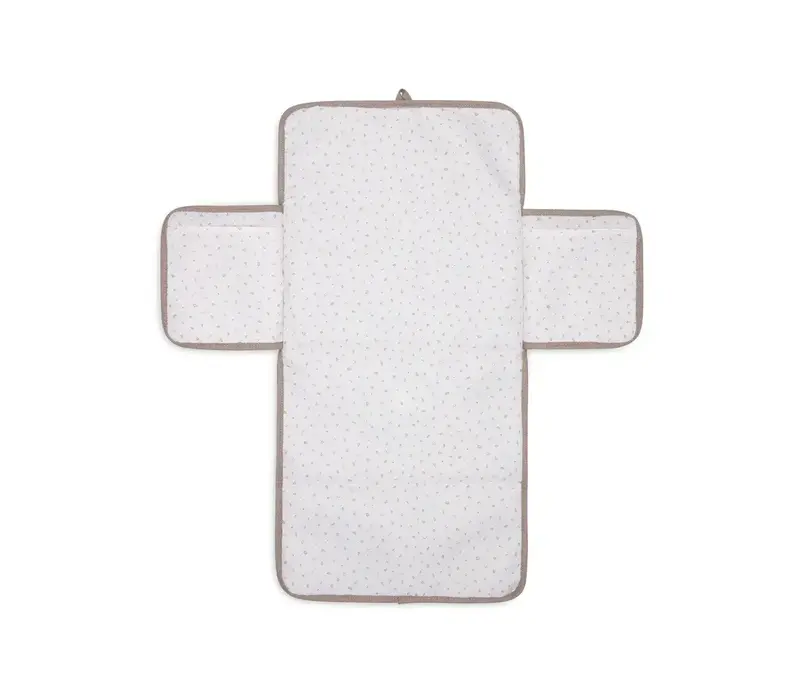 Jollein Verschoningsmat met Opbergvakken Cloudy Rib - Milky Coffee