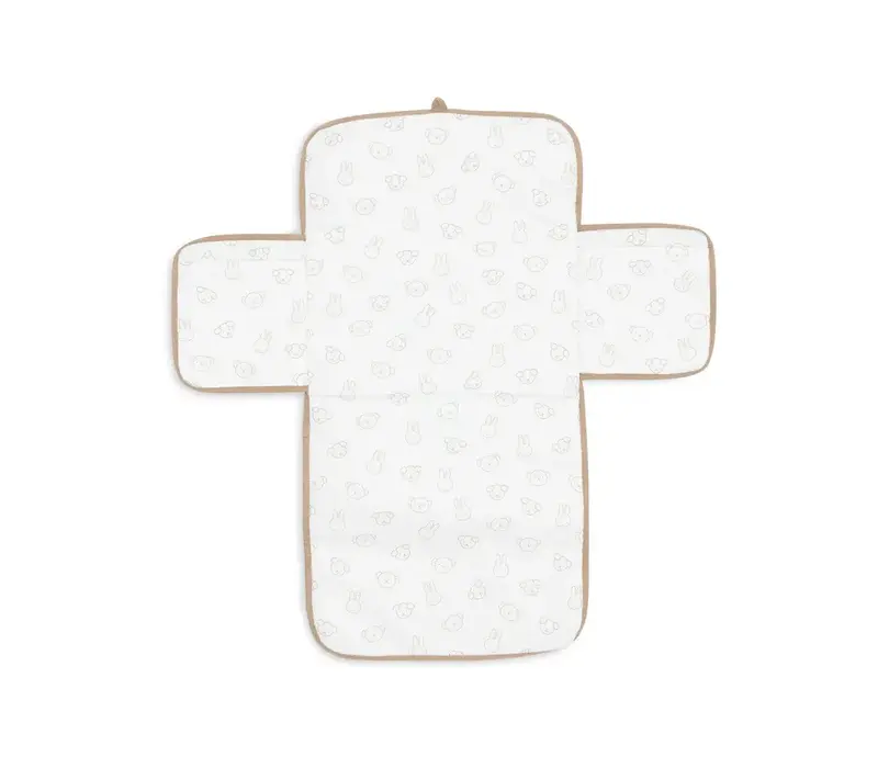 Jollein Verschoningsmat met Opbergvak Miffy Jacquard Teddy - Biscuit