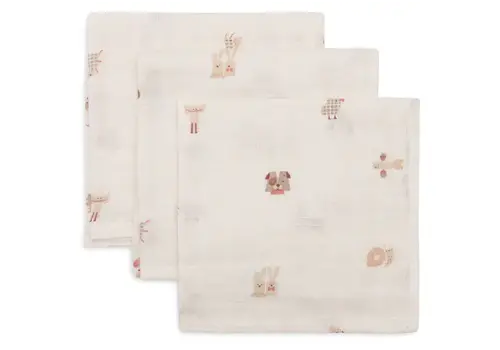 Jollein Jollein Hydrofiel Monddoekje 31x31cm - Animal Friends - 3 Stuks