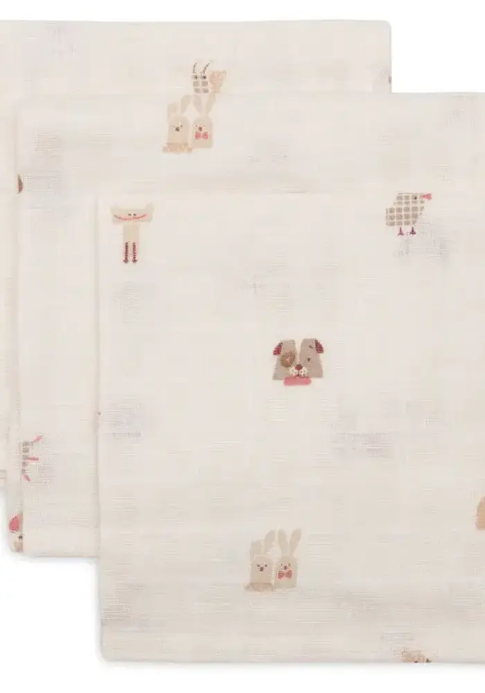 Jollein Hydrofiel Monddoekje 31x31cm - Animal Friends - 3 Stuks