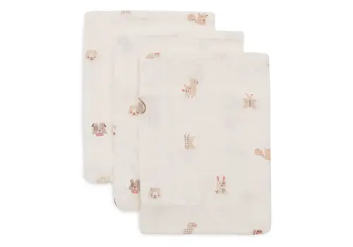 Jollein Jollein Hydrofiel Washandje 15x20cm - Animal Friends - 3 Stuks