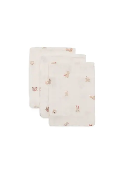 Jollein Jollein Hydrofiel Washandje 15x20cm - Animal Friends - 3 Stuks