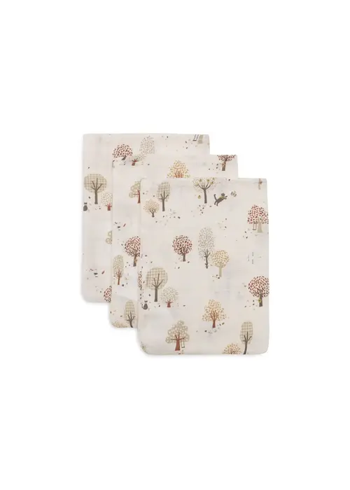 Jollein Jollein Hydrofiel Washandje 15x20cm - Tiny Park - 3 Stuks