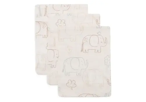 Jollein Jollein Hydrofiel Washandje 15x20cm - Elephant Tales - 3 Stuks