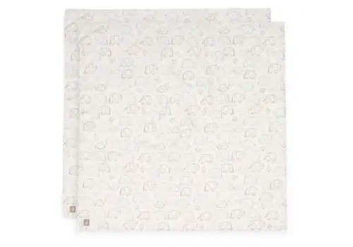 Jollein Jollein Hydrofiele Doek Large 115x115cm - Elephant Tales - 2 Stuks