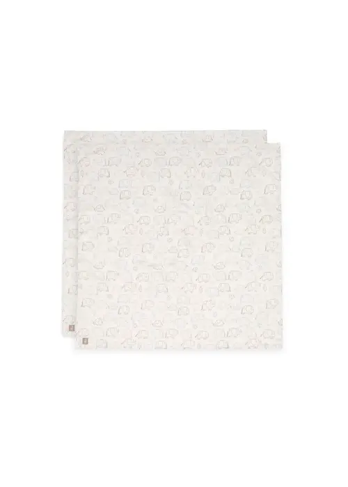 Jollein Jollein Hydrofiele Doek Large 115x115cm - Elephant Tales - 2 Stuks