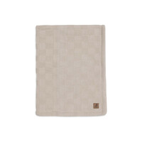 Jollein Deken Wieg 75x100cm Box Knit - Warm Sand/Velvet - GOTS