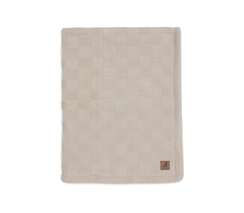 Jollein Deken Wieg 75x100cm Box Knit - Warm Sand/Velvet - GOTS