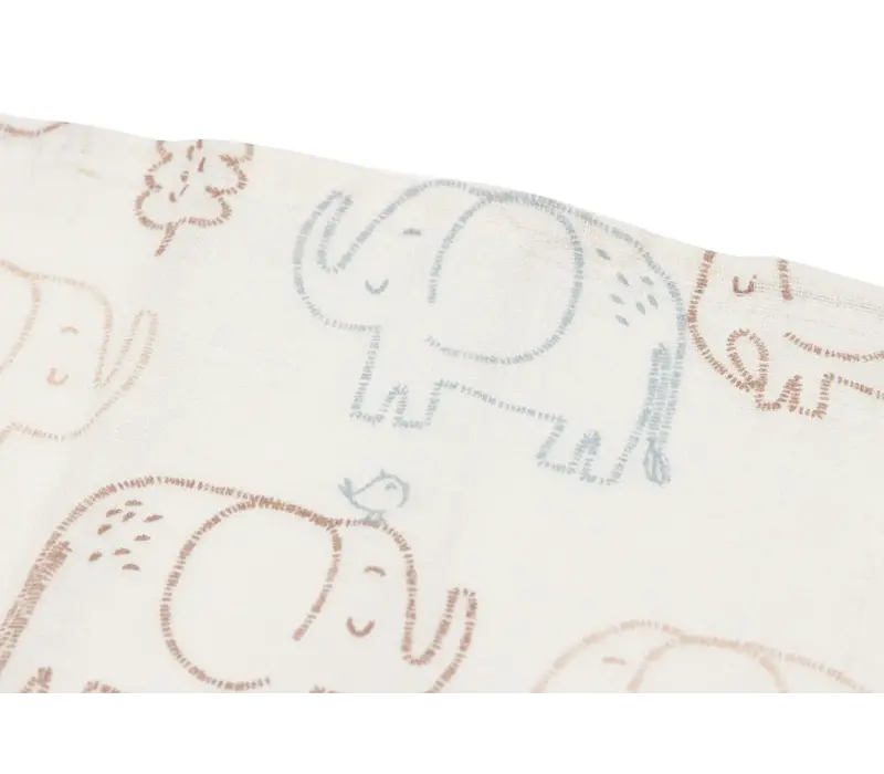 Jollein Hydrofiele Doek Small 70x70cm - Elephant Tales - 3 Stuks