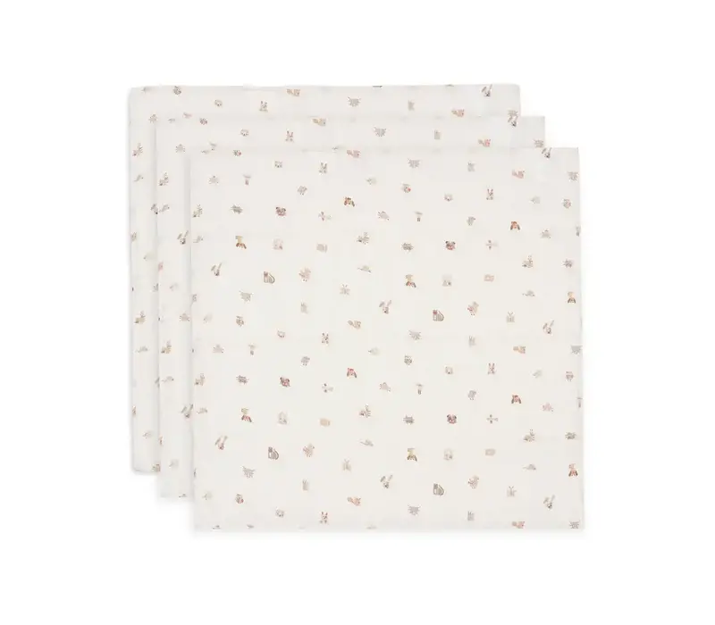 Jollein Hydrofiele Doek Small 70x70cm - Animal Friends - 3 Stuks
