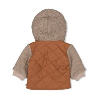 Feetje Bouclé jasje met capuchon - Wild World Bruin