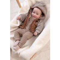 Feetje Bouclé jasje met capuchon - Wild World Bruin