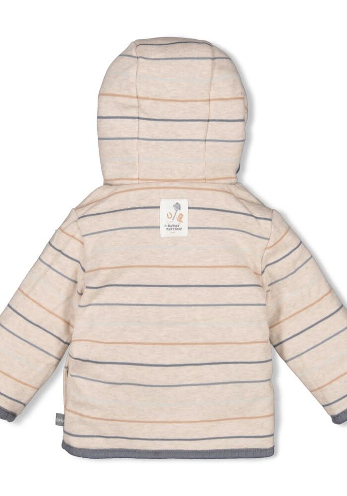 Feetje Bouclé omkeerbaar jasje met capuchon - Howdy Blauw