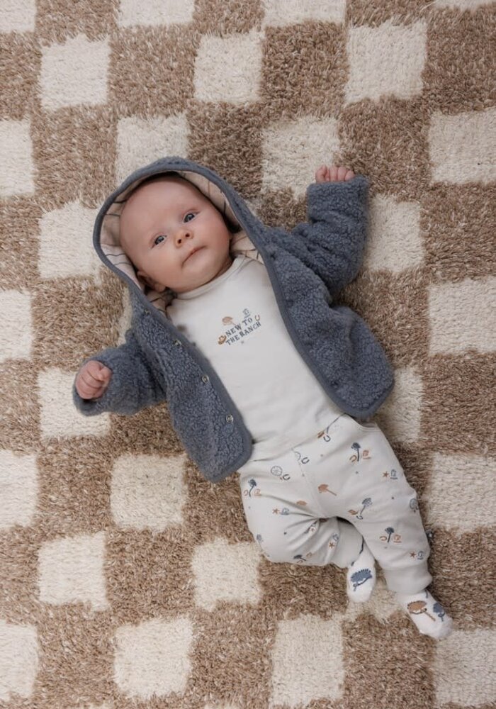 Feetje Bouclé omkeerbaar jasje met capuchon - Howdy Blauw