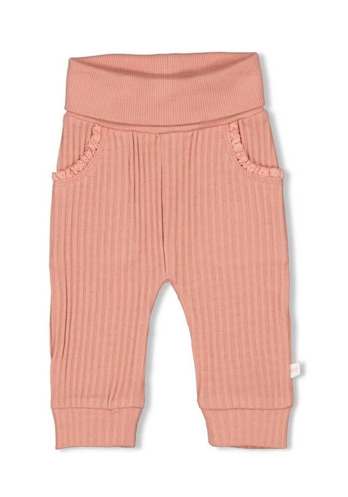 Feetje Broek ajour rib - Morning Sun Roze