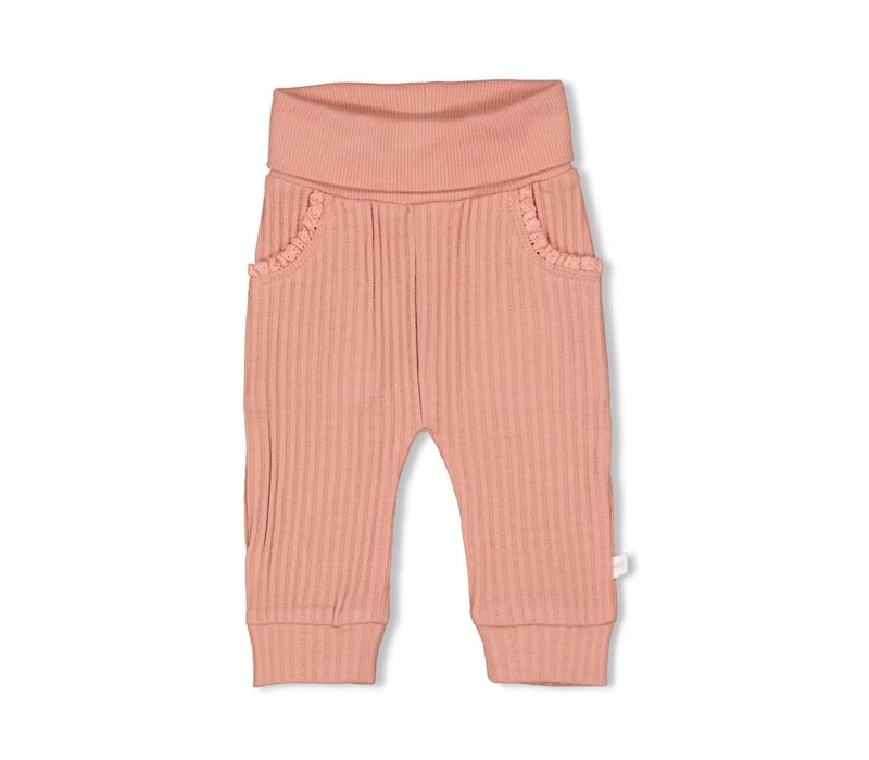 Feetje Broek ajour rib - Morning Sun Roze