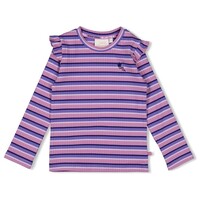 Jubel Longsleeve rib met streep - Wild Soul Violet