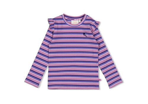 Jubel Jubel Longsleeve rib met streep - Wild Soul Violet