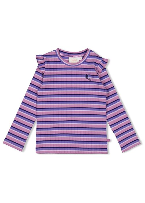Jubel Jubel Longsleeve rib met streep - Wild Soul Violet
