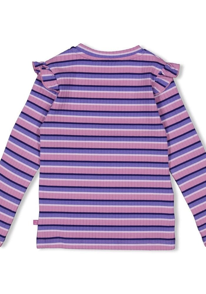 Jubel Longsleeve rib met streep - Wild Soul Violet