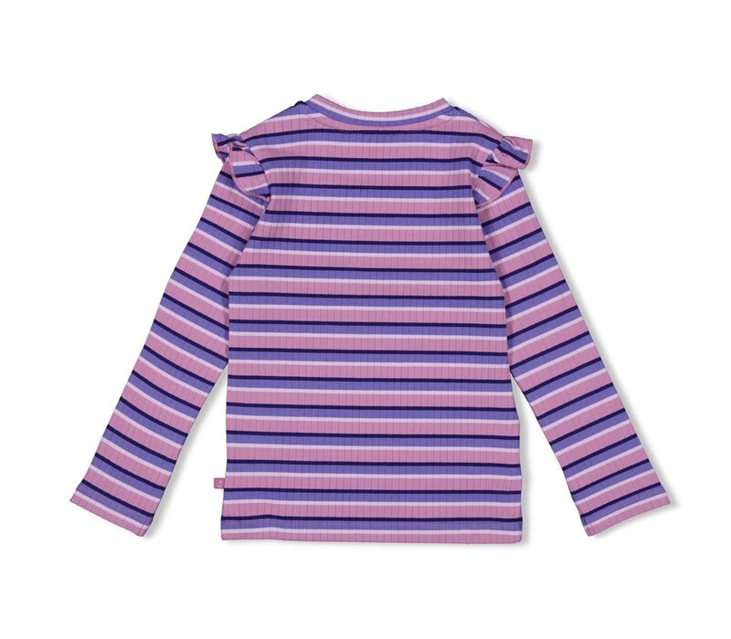 Jubel Longsleeve rib met streep - Wild Soul Violet