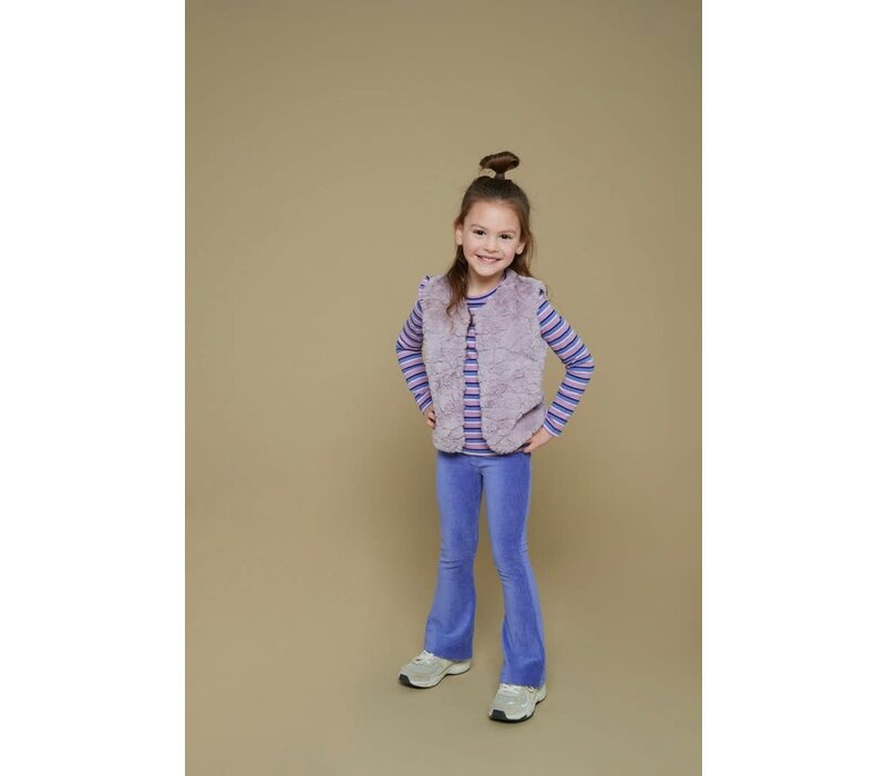 Jubel Longsleeve rib met streep - Wild Soul Violet