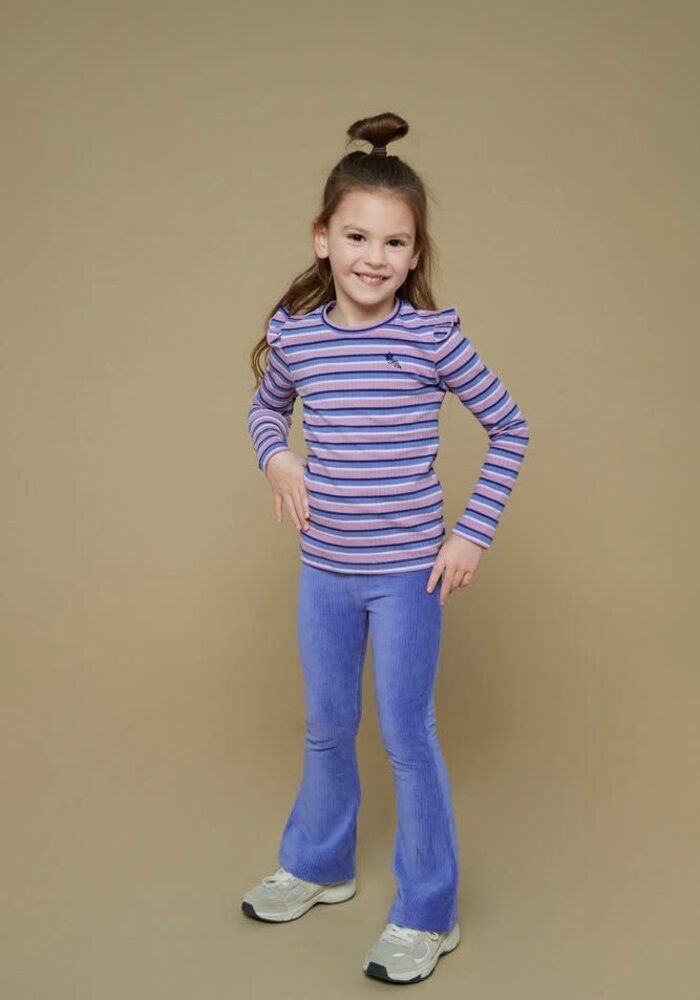 Jubel Longsleeve rib met streep - Wild Soul Violet