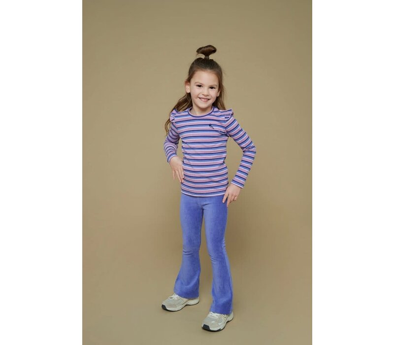 Jubel Longsleeve rib met streep - Wild Soul Violet