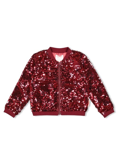 Jubel Jubel Pailetten bomberjack - Queen Of Hearts Bordeaux
