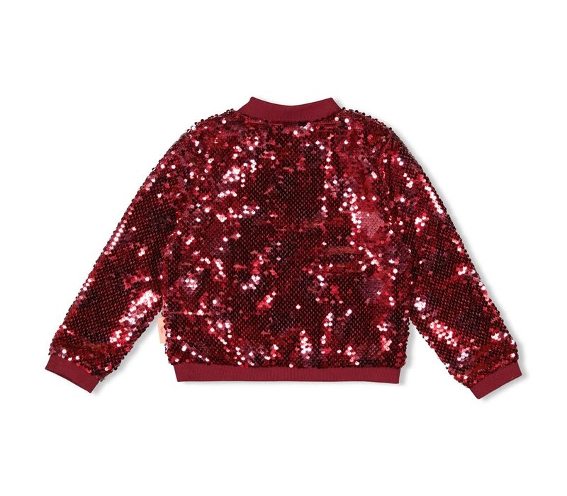 Jubel Pailetten bomberjack - Queen Of Hearts Bordeaux