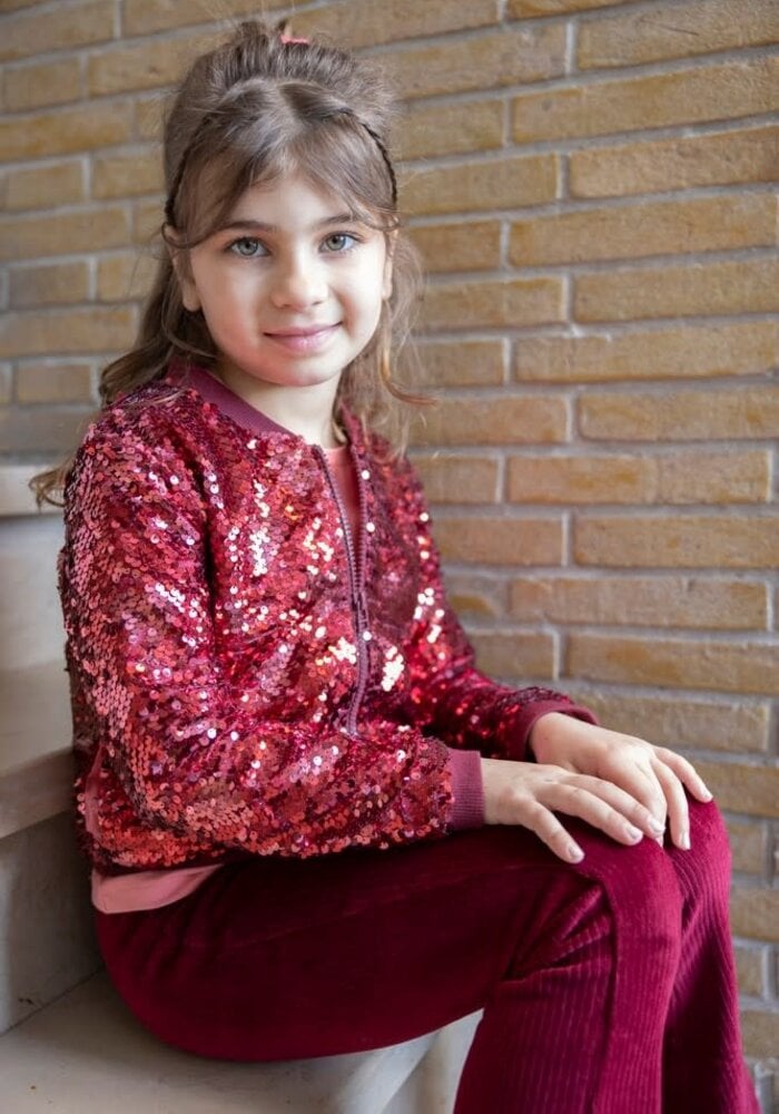 Jubel Pailetten bomberjack - Queen Of Hearts Bordeaux