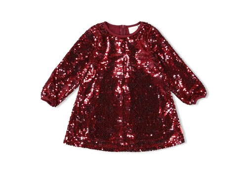 Jubel Jubel Pailetten jurk - Queen Of Hearts Bordeaux