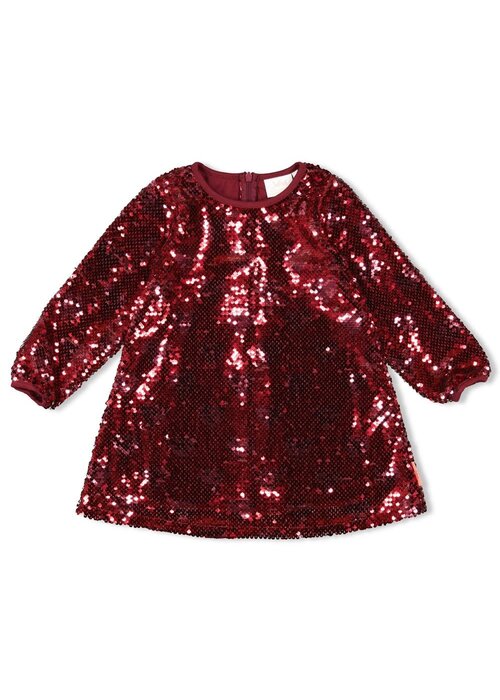 Jubel Jubel Pailetten jurk - Queen Of Hearts Bordeaux