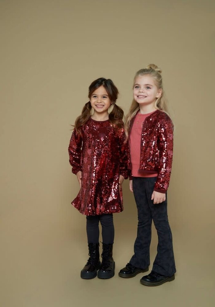 Jubel Pailetten jurk - Queen Of Hearts Bordeaux