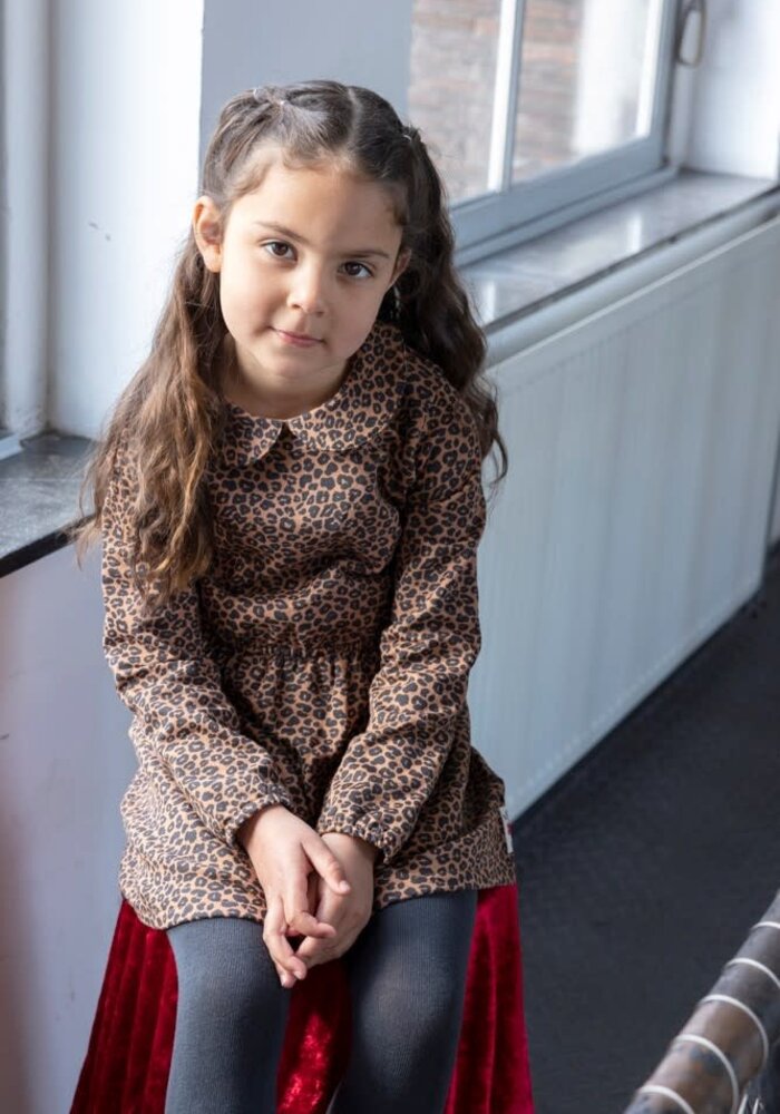 Jubel Jurk AOP - Queen Of Hearts Bruin