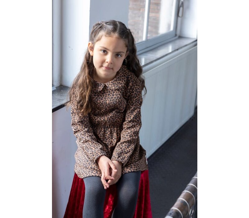 Jubel Jurk AOP - Queen Of Hearts Bruin